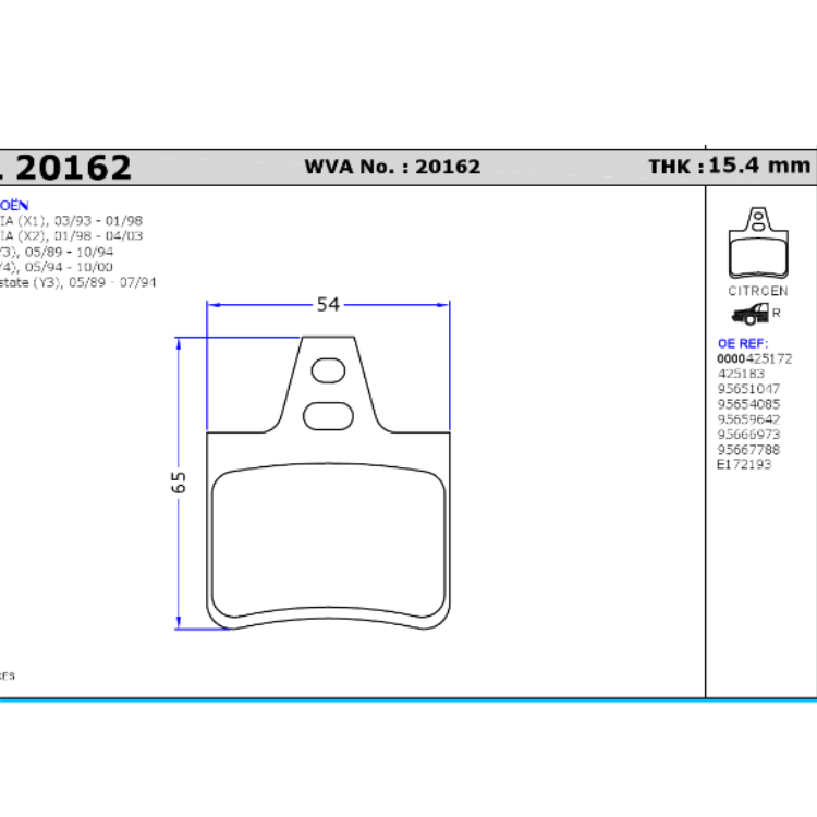لنت ترمز عقب زانتیا 2000 – 1800 (تیکا)